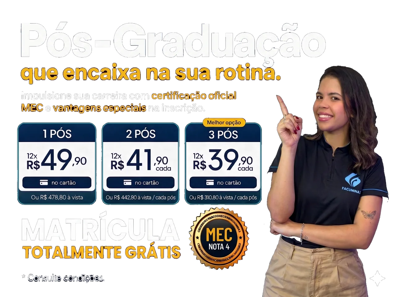 Oferta de pós-graduação EAD com taxa zero de matrícula